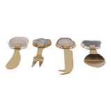 EV23533#S/4 5" Euclid Brown Agate Cheese Knife Set 