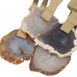 EV23533#S/4 5" Euclid Brown Agate Cheese Knife Set 