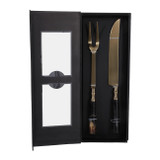 EV23538-02#S/2 13" Stryker Horn Carving Utensil Set 