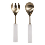 EV23540-02#S/2 11" Sylvania White Quartz Salad Utensil Set