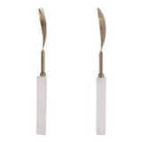 EV23540-02#S/2 11" Sylvania White Quartz Salad Utensil Set