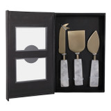 EV23541#S/3 8" Sylvania White Quartz Cheese Knife Set 