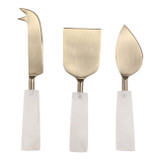 EV23541#S/3 8" Sylvania White Quartz Cheese Knife Set 