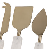 EV23541#S/3 8" Sylvania White Quartz Cheese Knife Set 