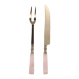 EV23548-02#S/2 13" Urbana Rose Quartz Carving Utensil Set