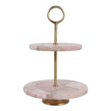 EV23549#14" Urbana Rose Quartz 2-tiered Tray