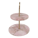 EV23549#14" Urbana Rose Quartz 2-tiered Tray