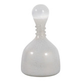 EV23565-01#9" Waite Sm Glass Bottle W/selenite Stopper, White