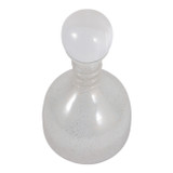 EV23565-01#9" Waite Sm Glass Bottle W/selenite Stopper, White