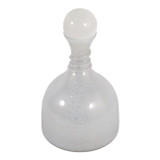 EV23565-02#12" Waite Lg Glass Bottle W/selenite Stopper,white