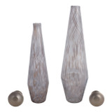 EV23566#S/2 17"/19" Wauseon Glass Bottles W/metal Stoppers