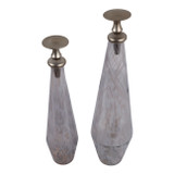 EV23566#S/2 17"/19" Wauseon Glass Bottles W/metal Stoppers