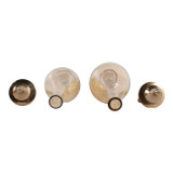 EV23567-01#S/2 16"/18" Waverly Glass Bottles W/metal Stoppers