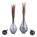 EV23567-02#S/2 16"/18" Waverly Glass Bottles W/metal Stoppers