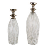 EV23568-01#S/2 11"/13" Wellston Glass Bottles W/metal Stopper