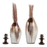 EV23568-02#S/2 11"/13" Wellston Glass Bottles W/metal Stopper