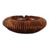 EV23631#Yalan Round Carved Wood Bowl