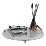 EV23648-02#12" Pannar White Agate Stone Tray