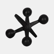 12860-07#Black Metal Jacks Decor, 5"