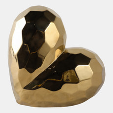 13216-01#Gold Ceramic Heart  11"