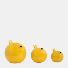 14009-02#S/3 Ceramic Birds 8", Yellow