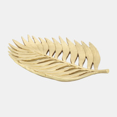 14455-01#Polyresin 14" Palm Leaf Decoration, Gold