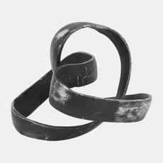 14585-03#Aluminum Knot Sculpture, 7", Black