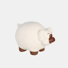 14796-02#Ceramic 5" Barn Pig, Ivory