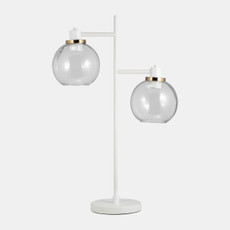 50029-06#Metal 28" 2-light Table Lamp,matte White