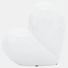 13216-06#White Ceramic Heart, 8"