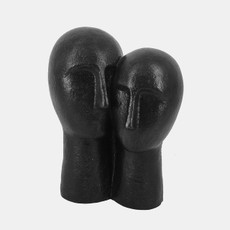 14883#Polyresin 11" Couple Heads Sculpture, Bronze