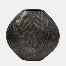 15230-01#Aluminum 22" Hammered Vase, Silver