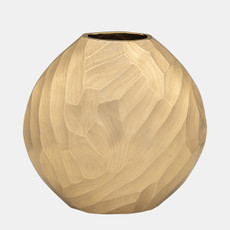 15230-03#Aluminum 10"h, Hammered Vase, Champagne