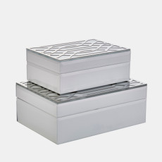 13197-02#S/2 White/silver Boxes