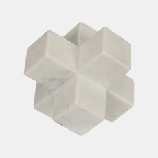 15225-01#Marble 7" Jack Deco, White