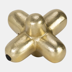 15264-01#Metal 8" Geometric Orb, Gold