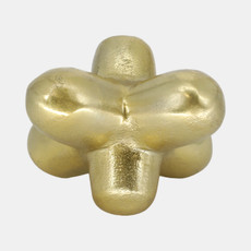 15264-04#Metal 6" Geometric Orb, Gold