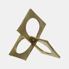 15273-01#Metal 9" Linked Square Deco, Gold