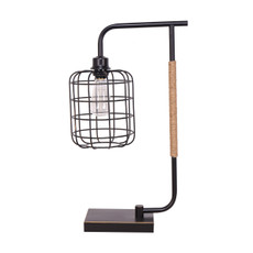 50602#Metal 22" Task Lamp W/cage Shade, Black - Kd