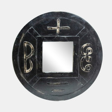 WW10195#Carved Mirror, Brown