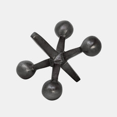12860-09#Gun Metal Jacks Decor, 5"