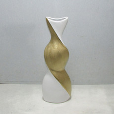 14641-05#20" Twisted Vase, White/gold