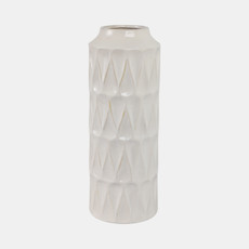 15845-02#22"h Teardrop Vase, White