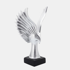 16067-03#Resin 14"h Eagle Table Accent, Silver