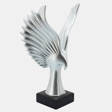 16067-04#Resin 20"h Eagle Table Accent, Silver