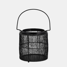 16151-02#Metal 10.25" Wire Lantern, Black