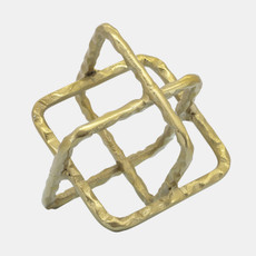 16156-01#Metal 8" Square Orbs, Gold