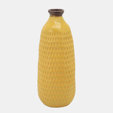 13922-15#16" Dimpled Vase, Yellow
