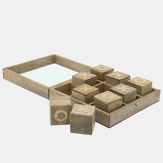 16329#Wood, 10x10 Tic Tac Toe, Natural