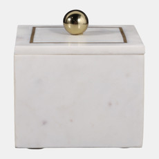 16407-02#Marble, 5x5 Box - Knob, White